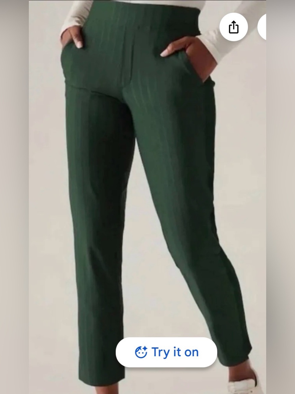 Athleta Brooklyn Ankle Pant Gloss Stripe Dark Green Seaweed Size 8 Tall NWT